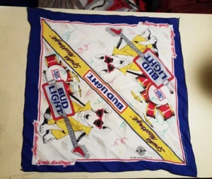 Vintage 1988 Spuds MacKenzie Bandana Bud Light Anheuser-Busch Brewiana Scarf 21" - Picture 1 of 10