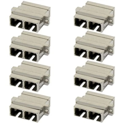 8x SC-SC Connector Fiber Optic Multimode Duplex Coupler Coupling Adapter Metal - Image 1 of 2