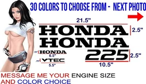 HONDA OUTBOARD DECALS DECAL SET VTEC 50 125 150 225 250 etc VTECH V TEC - Picture 1 of 9