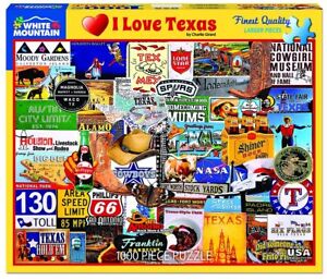 White Mountain Puzzles I Love Texas 1000 piece jigsaw puzzle 760mm x 610mm