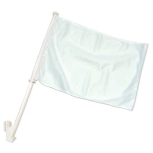 1pc White 12x15in Double-Sided Car Flag Solid Color Car Window Display Flag - Picture 1 of 3