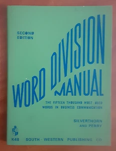 Word Division Manual - J. E. Silverthorn (Paperback, 1970) vintage PB Business - Picture 1 of 7