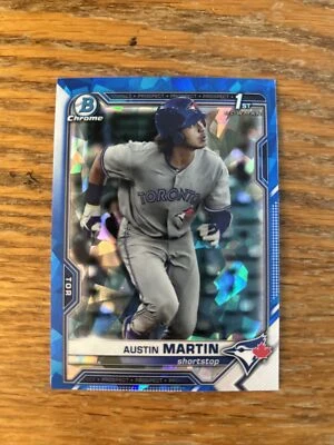 2021 Bowman Chrome Baseball Sapphire Austin Martin 1st + 3 Twins Stud! - Image 1 of 3