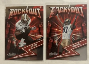 2023 Absolute Joe Horn/Torry Holt Rock Out Insert (2 Card Lot) - Imagen 1 de 2