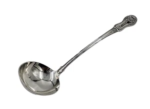Antike 1814 georgische massive Silber schottische große schwere Punze Schöpfkelle (2220/H/YVES - Bild 1 von 7