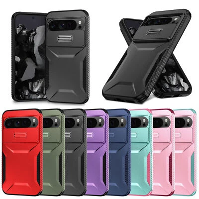 Shockproof Rugged Case For Google Pixel 9 Pro XL 8 Pro Sliding Lens Camera Cover - Image 1 of 4