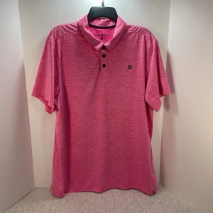 Hurley for Buckle Herren L kurzärmliges rosa Poloshirt gebraucht, in einwandfreiem Zustand - Bild 1 von 7