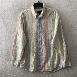 Colours Alexander Julian Mensn Button Shirt Seersucker Multicolor Large Cotton - Picture 1 of 7