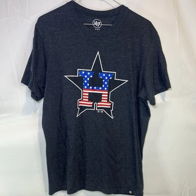 ‘47 Houston Astros MLB Short Sleeve Graphic T-shirt Mens Medium American Flag - Image 1 of 4