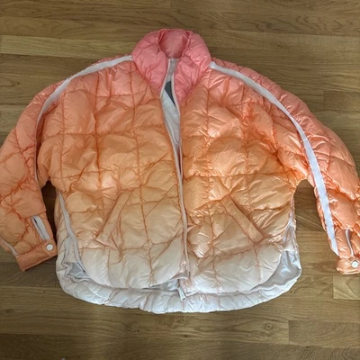 $228 Free People Movement Scrunchy Glossy Pippa Puffer Jacket Peachy Ombre S NWT - Image 1 of 4
