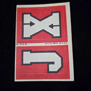 1968 Topps Football Test NFL Teams Patch Intitials Cloth Sticker Card 11 J & X - Picture 1 of 2