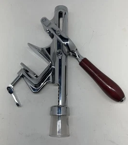 Vintage Rapid Swiss Table Mount Large Heavy Corkscrew Wine Bottle Opener-Chrome - Picture 1 of 6