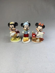 Vintage Walt Disney Productions Mickey Minnie Mouse Figuren 3er Set Keramik - Bild 1 von 8