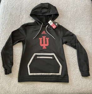 Indiana Hoosiers Adidas Mens Size Small Black Pocketed Pullover Hoodie - Picture 1 of 7