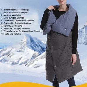 USB Heated Blanket Shawl | Wearable Electric Throw | 8-Zone Heating. - Picture 1 of 12