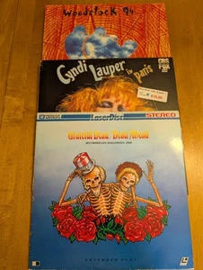 laserdiscs lot X3 Grateful Dead 1980 Woodstock 94 Cyndi Lauper In Paris Concerts - Picture 1 of 11