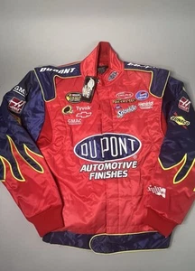 Nascar Satin Bomber Jacket Jeff Gordon #24 Chase Authentics Dupont Racing Y2K M - Picture 1 of 8
