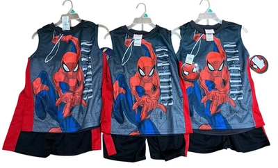 Marvel Spider-man Boys Size 7 Pajama Set Tank Top Shorts Lot  3 Spiderman NWT - Image 1 of 3