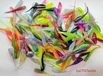 100pc PANFISH ASSORTMENT 1" to 2" SOFT PLASTIC BAITS Crappie Fishing Lures Trout - Image 1 of 4