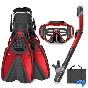 Mask Fins Snorkeling Gear for Adults Men Women, Panoramic View Diving Mask, A... - Picture 1 of 6