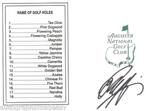 RYO ISHIKAWA PGA GOLF SIGNIERTE MASTERS SCOREKARTE MIT COA - Bild 1 von 2