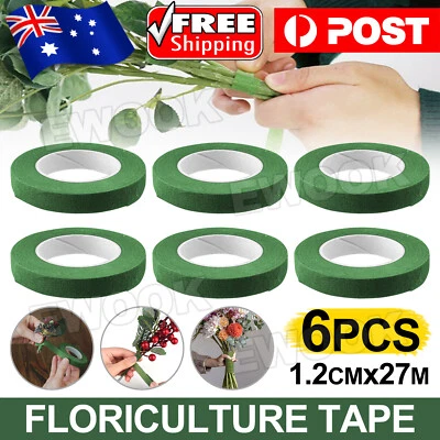 6 Rolls Wedding Florist Craft Stem Wrap Eco Floral Paper Tape Waterproof 27m AU - image 1 of 4