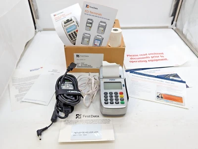 First Data FD50 Ti Credit Card Terminal w/ Extra Roll - Image 1 of 4
