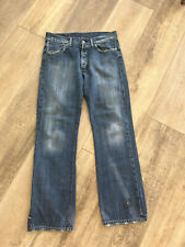 G Star Raw Jeans RUGER Straight jean Blue Denim Actual 32 X 32 BFly Distressed