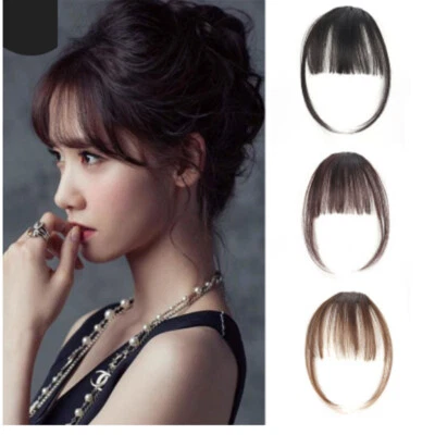 Hair Bangs One Piece Big Bang Real Thick Neat Clip In Fringe Long Hair Extension