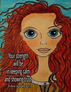  Keeping Calm Strength Schrift LOVE Orig Design 10,75 x 14 Metall Kunstdruck  - Bild 1 von 1