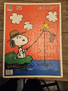 Vintage 1965 Snoopy Cardboard Fishing Puzzle - Picture 1 of 1