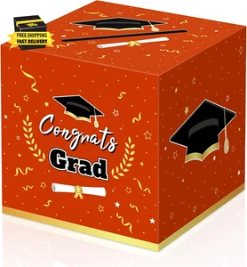Graduation Decorations 2025 Orange Graduation Card Box Cap Party Decorations,Con - Picture 1 of 7