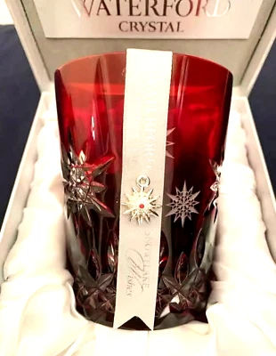 NIB WATERFORD Snowflake WISHES Ruby RED DOF WF Signed 1 ST PRESTIGE ED "JOY" - Image 1 of 4