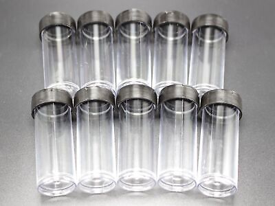 10 Plastic Clear Beads Rhinestones Storage Jar Bottle Vial Container Box 56X20mm • 4.29€
