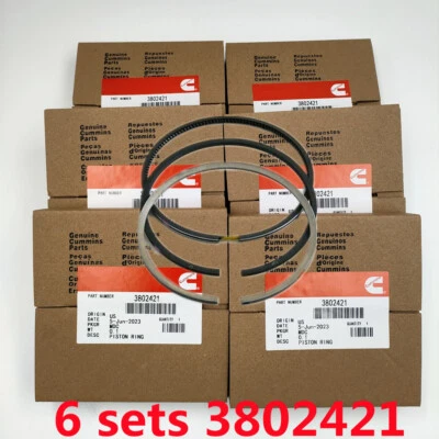 3802421 Standard Piston Rings 89-98 Dodge Cummins 6B 6BT 5.9 12V STD USA BEST - Image 1 of 4