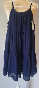 Kaisely Kleid Stickerei Schnürsenkel blau Größe 7 - Bild 1 von 7