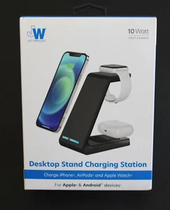 Just Wireless Desktop Stand Charging Station for iPhone AirPods & Apple Watch - Picture 1 of 2