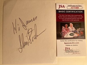 SLIM PICKENS signed 6x5 paper "BLAZING SADDLES","THE GETAWAY","DR. JSA#AI75408