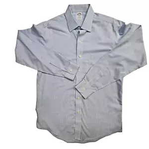 Camisa de vestir Brooks Brothers manga larga azul blanco a rayas para hombre talla 16-36 - Imagen 1 de 11