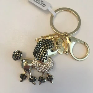 NWT Hallmark BEJEWELED GOLD POODLE DOG Bling KEYCHAIN Charms NEW - Picture 1 of 4