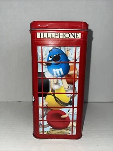 M&M's Phone Booth Tin Canister Christmas Village Series #14 Limited 2002 - Picture 1 of 7