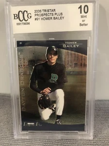 2006 Homer Bailey Tristar Prospects Plus 91 Graded 10 RC - Picture 1 of 2