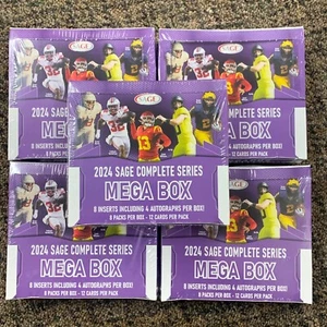 (5) 2024 Sage Complete Series Football Factory Sealed MEGA Box 4 Autos 8 Inserts - Bild 1 von 1