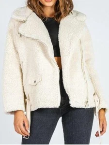 Zip-Up Belted Sherpa Jacket - Picture 1 of 24