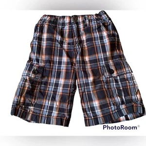 Gymboree Plaid Cargo Shorts Adjustable Waist Size 7 Summer Beach Vacation - Picture 1 of 6
