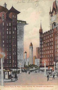 Pioneer Plaza Skyscrapers Monument El Paso Texas1907 postcard - Picture 1 of 2