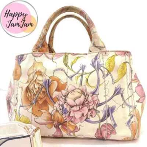 PRADA CANAPA FAIRY JAMES Jean 2 Way Shoulder Body Bag Canvas Floral Pattern - Picture 1 of 9