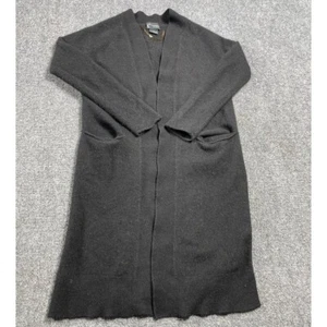 C by Bloomingdale's Women's Black Open Front Lapel Warm Duster Cardigan Size S - Picture 1 of 13