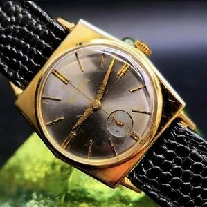 Vintage BULOVA Handaufzug 50er Jahre Art Deco Herrenuhr mit herrlichem grauem Zifferblatt!! - Bild 1 von 3