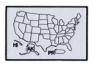 Motorcycle Jacket Patch - States Traveled Map - Color in States You Visited - Picture 1 of 1